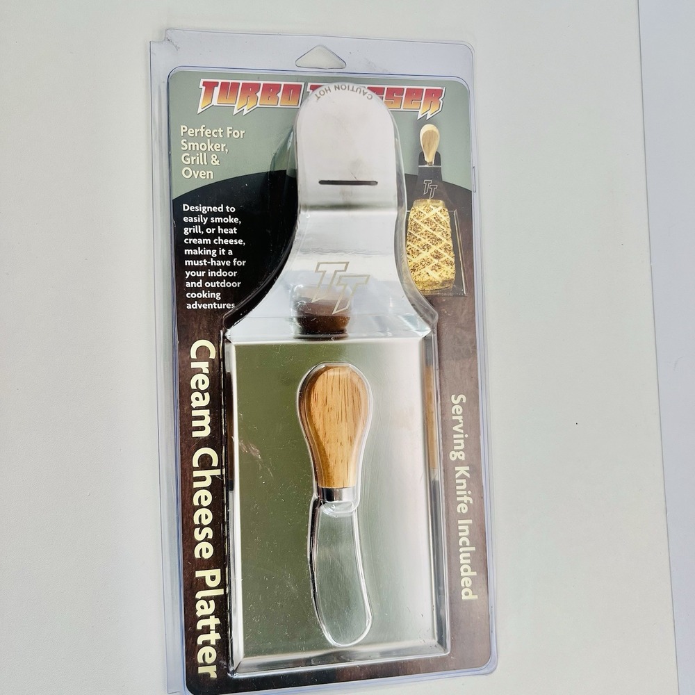 Turbo Trusser Cream Cheese Platter w/ Knife - Smoke, Grill, Oven - Made in USA